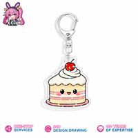 Porte-clés en acrylique sur mesure, sans quantité minimale de commande, breloques anime personnalisées, impression double face transparente, pour créations DIY et promotion des artistes