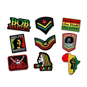 Juego de Parches Bordados Termoadhesivos de Bob Marley con Colores Rasta y Temas Reggae para Accesorios de Ropa - Product Image 4