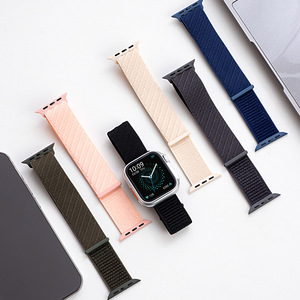 Nhà Máy Thời Trang Nylon Cho Velcro Twill Dệt Vòng Dây Đeo Cho Apple Xem 1-9 Thoải Mái Ban Nhạc - Product Image 1