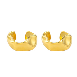 yunnique Geometric <b>Cuff</b> <b>Earrings</b> Gold And Steel Adjustable Ear Bone Clips For Unisex Fashion Jewelry - Product Image 5