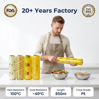 Petit rouleau de film étirable en PVC de qualité alimentaire, transparent, pour la conservation des fruits et légumes au réfrigérateur à domicile