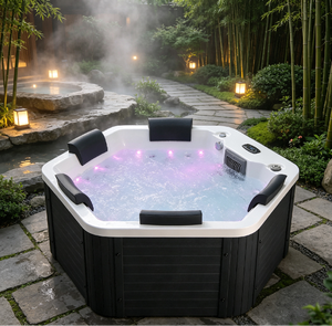 Jacuzzis modernes d'extérieur pour 4 à 6 personnes, 31 jets, bain à remous en acrylique Aristech <span class=keywords><strong>avec</strong></span> chauffage constant et haut-parleur Bluetooth pour villa et jardin - Product Image 1