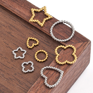 Cornice Cava in Acciaio Inossidabile con Micro Pavé a Stella, Cuore e Rotonda <span class=keywords><strong>per</strong></span> Componenti Fai-da-te <span class=keywords><strong>per</strong></span> Creazione Gioielli con Fiori Pressati - Product Image 2