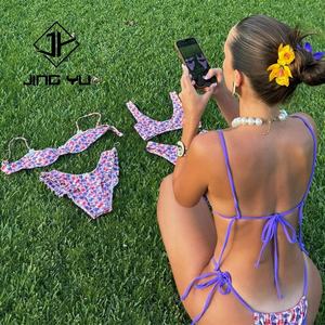 Custom Bikini Luxury Women Printed Swimwear Manufacturer Recyclable Sexy Bikini Two Piece Set - Product Image 4