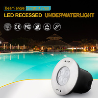 Projecteur LED de piscine IP68 encastrable en acier inoxydable, 4 LED, éclairage subaquatique pour piscine, montage mural encastré, boîtier ABS