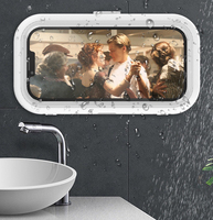 Support Mural Réglable pour Téléphone, Boîtier de Téléphone Tactile Étanche pour Salle de Bain, Douche, Cuisine, Anti-Buée
