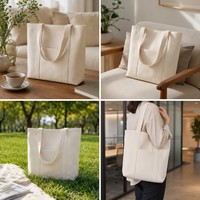 Bolsa de Mano de Algodón con Logotipo Personalizado, Bolsa de Compras Promocional, Bolsa de Hombro con Patrón de Letras para Regalo