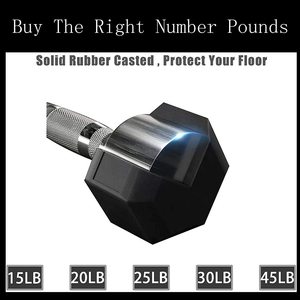 Nhà Máy Giá Tráng Miễn Phí Chất Lượng Cao Tập Thể Dục Thiết Bị Tập Thể Dục 5-40Kg Cao Su 90lb Dumbell Cao Su - Product Image 6