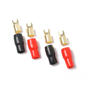 Lug <b>Terminals</b> 4Ga Brass Fork Type 1P 1-Core For Automotive Audio Wiring - Product Image 2