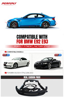 Kit carrosserie style V en fibre de carbone Perfiply pour pare-chocs avant, lèvre arrière, jupes latérales, ailes avant et garnitures d'arche de roue arrière pour BMW F06 2006-2013