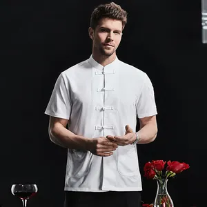 Custom Basic Geborduurde Bbq Licht Ademende Witte Katoenen Junior Chef-Stijl Shirt Jas Uniformen Schorten
