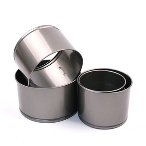 Moule à gâteau rond à fond amovible en acier au carbone antiadhésif pour la pâtisserie à domicile - Product Image 2