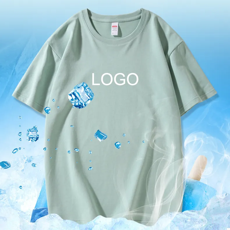 Camisetas cortas de verano con logotipo privado personalizado, patrón de impresión de transferencia de calor DIY, prensa de calor en la ropa