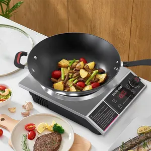 Lecon Commercial High Power Fast Frying 3500W Concave Induction Wok Cooker