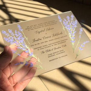 Miroir en <span class=keywords><strong>plexiglas</strong></span> transparent traitant des invitations en acrylique pour les mariages et les événements d'affaires Décorations de <span class=keywords><strong>mariage</strong></span> élégantes - Product Image 5