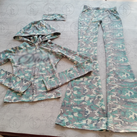 Ensemble de survêtement décontracté deux pièces pour femme avec veste zippée et pantalon de yoga, coupe ajustée et extensible, LOGO brodé