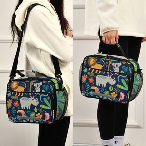 Printed <b>Insulated</b> <b>Lunch</b> Bag Kids <b>Lunch</b> <b>Box</b> Bag with Shoulder Strap Zipper Thermal Food Tote for School Travel - Product Image 5