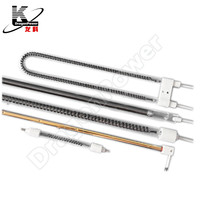 Tube chauffant halogène en quartz personnalisé, lampe chauffante infrarouge pour pièces d'équipement de chauffage