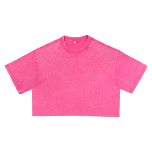 Camiseta Corta para Mujer, con Logotipo Personalizado, Lavado Ácido, Corte Vintage, de Algodón, Sexy, para Mujer, Estilo Urbano - Product Image 6