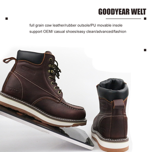 <span class=keywords><strong>Bottes</strong></span> de travail et chaussures décontractées en cuir de vache véritable Goodyear Welt Brown, fabrication de chaussures OEM pour hommes - Product Image 3