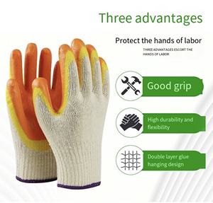 두꺼운 라텍스 보호로 미끄럼 방지 핸들링이 가능한 통기성 및 유연한 2 색 이중층 안전장갑 - Product Image 4