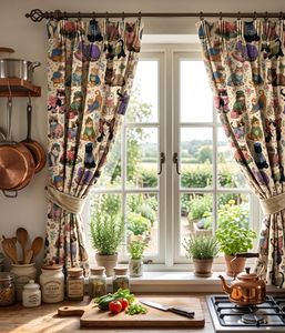 Cat Pajama Party <b>Curtain</b> Velvet Or Blackout Art Nouveau Window Each Panel Decorative Printed Drapes <b>for</b> Living Room Bedroom Kids - Product Image 4