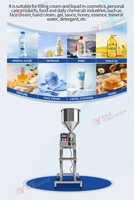 Machine de remplissage semi-automatique de haute précision à servo-moteur pour pâtes, liquides, crèmes cosmétiques, miel, sauces et huiles comestibles en bouteille