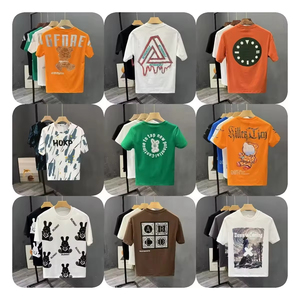 Camiseta de Verano de la marca Mensummersense, tela de terciopelo de manga corta con gofres, diseño americano moderno, combinación fácil para estampado de estilo Formal - Product Image 1