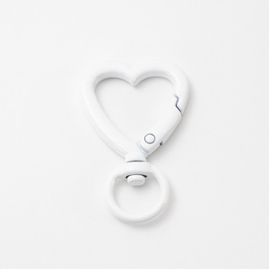 Porte-clés en forme de cœur blanc avec boucle à ressort, accessoires pour sacs et porte-clés, crochet durable en alliage de zinc - Product Image 3