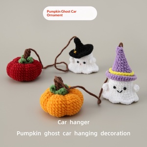 Accessoires de décoration en fil pour jeux Escape Room, Halloween et Noël, style sud-américain mignon, citrouille fantôme tissée en fil à suspendre pour voiture - Product Image 2
