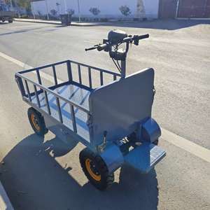 Nieuwste ontwerp elektrische transportkar elektrische vierwielige vlakke wagen rijden op de elektrische vlakke wagen achteruit - Product Image 6