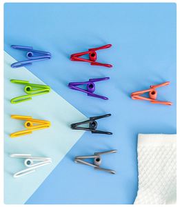 Lot de 10 pinces multifonctionnelles antidérapantes en acier inoxydable, durables et colorées, pour photos, aliments, sacs de conservation, résistantes au vent - Product Image 2