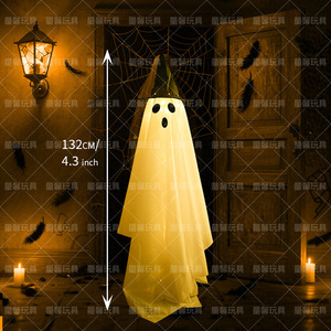 Luces LED de Halloween <span class=keywords><strong>con</strong></span> diseño de <span class=keywords><strong>fantasma</strong></span> brillante <span class=keywords><strong>con</strong></span> 8 modos de parpadeo, un accesorio de <span class=keywords><strong>fantasma</strong></span> <span class=keywords><strong>con</strong></span> sombrero para decoración de interiores. - Product Image 5