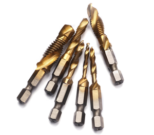 <span class=keywords><strong>Set</strong></span> di rubinetto e trapano professionale M3 M10 6 pezzi con rivestimento in latta d'oro - Product Image 2