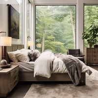 Lit plateforme en bois à panneau rembourré king size à usage domestique pour hôtel de haute qualité
