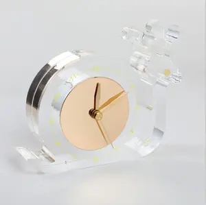 Özel güzel akrilik salyangoz şekli saat Modern akrilik saat dekor ev ofis masaüstü için