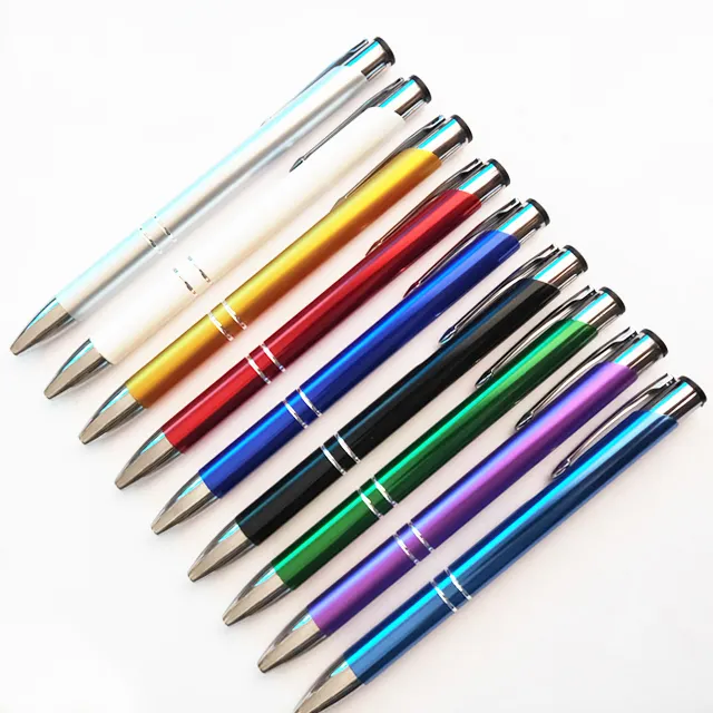 Logo ile lüks promosyon Metal tükenmez kalem özelleştirilmiş reklam tükenmez kalem gravür kişiselleştirilmiş hediye kalem üreticisi