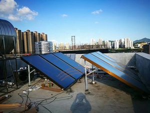 Système solaire thermique à plaques plates revêtu de bleu titane, avec tuyau en cuivre, autoportant, à économie d'énergie, pour usage domestique, extérieur et hôtelier - Product Image 4