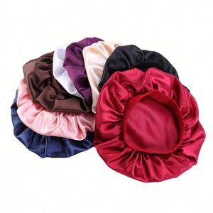 Gorro de Satén Grande con Banda Elástica Suave, Gorro de Dormir Sedoso con Logotipo Personalizado para Mujeres y Niñas con Cabello Rizado - Product Image 1
