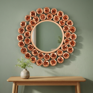 Round Bohemian Decorative Mirror With Gold Leaf Frame Handmade Brass Wall Mirror For Home Decor - Product Image 5
