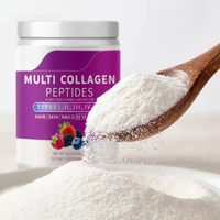 Poudre de Collagène Aromatisée aux Peptides de Collagène, Saveur Orange et Baies d'Açaï, avec Collagène