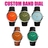 Montre à quartz pour homme personnalisée, boîtier en acier inoxydable, bracelet en cuir ou en caoutchouc, résistante à l'eau, OEM ODM, étiquette privée