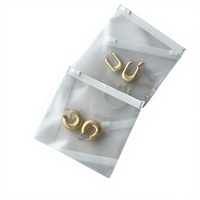 Sac à fermeture éclair miniature pour bijoux avec logo personnalisé, impression sérigraphique, matériau PE recyclable, emballage refermable pour boucles d'oreilles, colliers