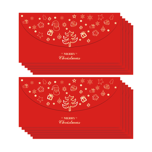Busta Regalo Rossa con Foglia d'Oro per Natale, Carta Patinata, Decorazione per Feste <span class=keywords><strong>di</strong></span> Capodanno, Elegante Stile Biglietto d'Auguri - Product Image 1