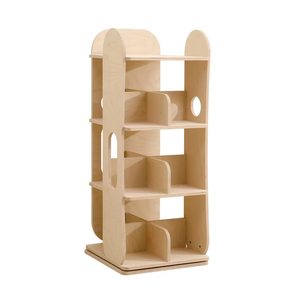 Libreria Girevole Moderna in Legno Montessori per Bambini, Scaffale da Terra per Cameretta, Asilo Nido, Scuola Materna, Aula, <span class=keywords><strong>Smurfs</strong></span> - Product Image 2