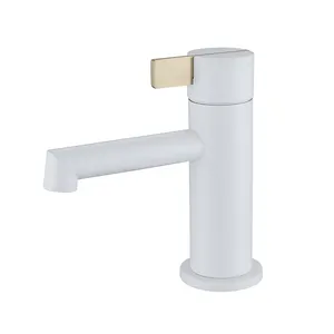 Grifos de baño de oro blanco de acero inoxidable de suministro de fábrica de China Grifos de alta calidad para Baño