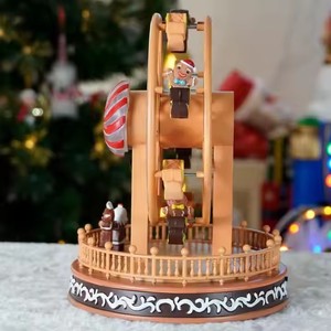 YY 2024 New Arrival <b>Christmas</b> Decoration Wholesale Ferris Wheel Music Box <b>Christmas</b> Gifts with Colorful <b>LED</b> Light Music Movement - Product Image 3
