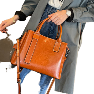Bolsos de Mano de Cuero Genuino de Moda de Lujo 2024 para Mujer, Bolsos Cruzados de Hombro con Cadenas, Borlas, Cierre de Cremallera, Gran Capacidad, Portátiles - Product Image 1
