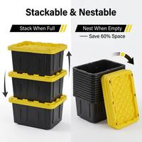 Bac de rangement en plastique de 27 gallons, bac de rangement robuste avec couvercle, fabrication industrielle