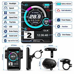 Kit de conversion de moto électrique avec moteur moyeu 5000W, moteur de roue sans balais sans engrenage à enroulement 3T avec contrôleur à écran LCD couleur - Product Image 5